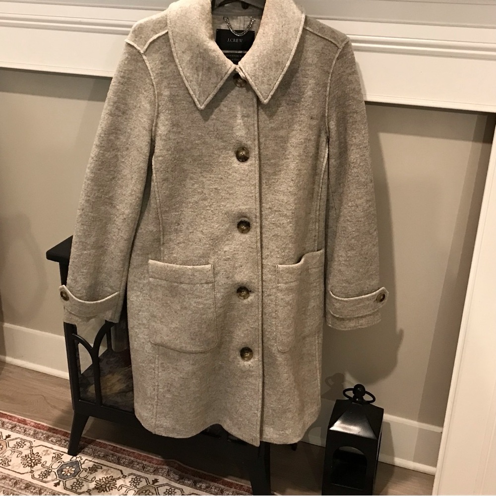 J.Crew lady day coat boiled wool.